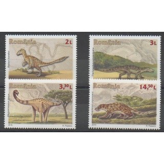 Timbres - Roumanie - 2016 - No 5974/5977 - Animaux préhistoriques
