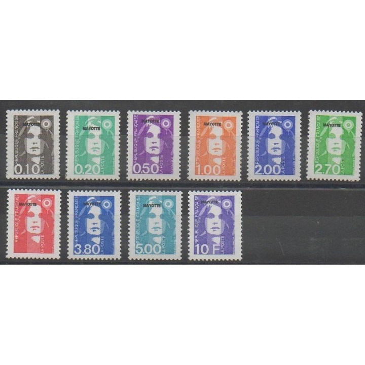 Stamps - Mayotte - Post - 1997 - Nb 32/41