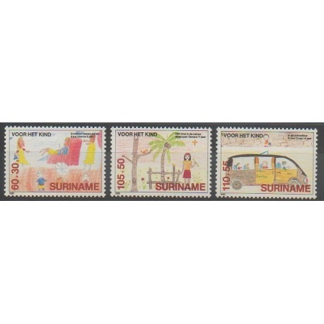 Suriname - 1989 - Nb 1171/1173 - Childhood - Children's drawings