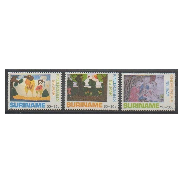 Timbres - Surinam - 1988 - No 1141/1143 - Enfance