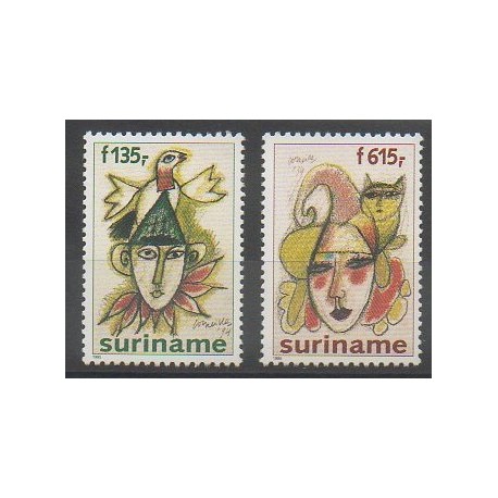 Surinam - 1995 - No 1373/1374 - Masques ou carnaval