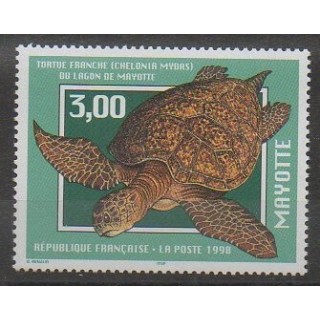 Timbres - Mayotte  - Poste - 1998 - No 52 - Reptiles