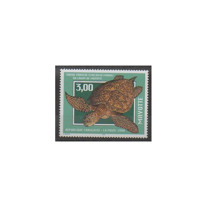 Stamps - Mayotte - Post - 1998 - Nb 52 - Reptils