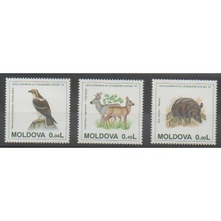 Timbres - Moldavie - 1995 - No 129/131 - Animaux