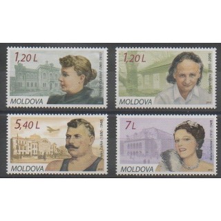 Timbres - Moldavie - 2010 - No 598/601 - Célébrités