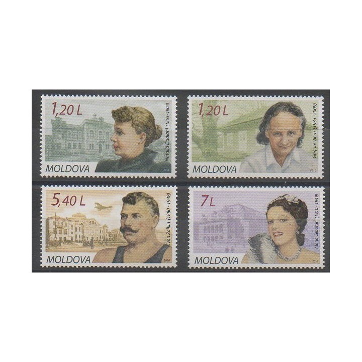 Stamps - Moldova - 2010 - Nb 598/601 - Celebrities