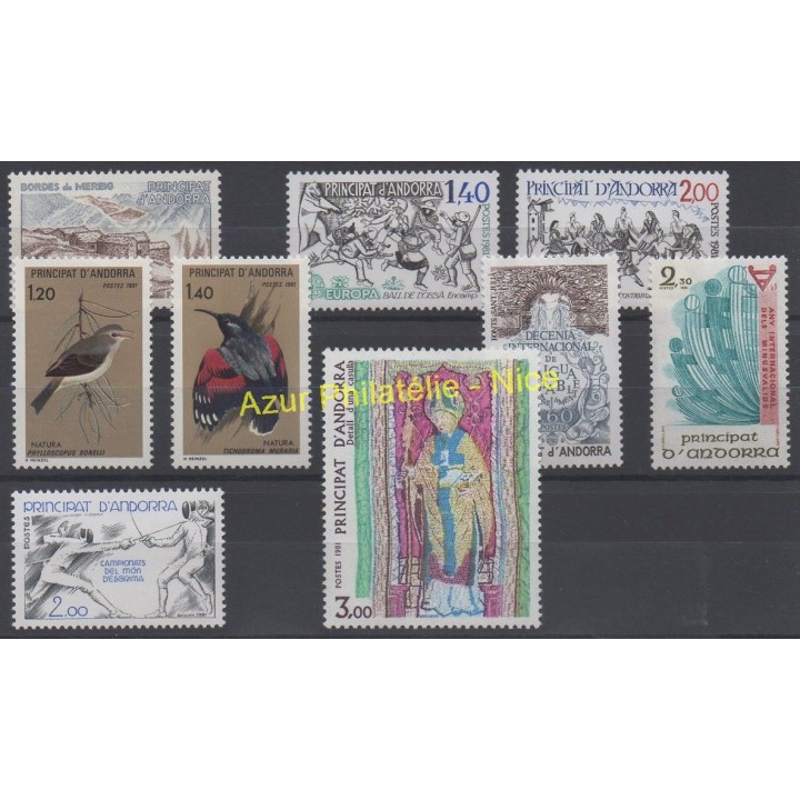 Timbres  - Andorre - Année complète - 1981 - No 291/299