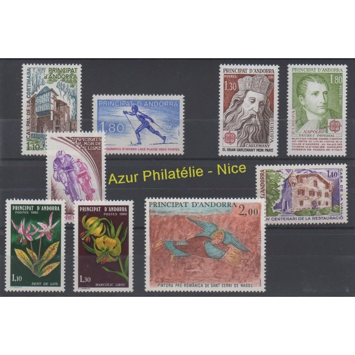 Timbres  - Andorre - Année complète - 1980 - No 282/290