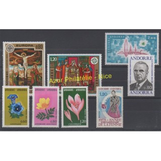 Timbres  - Andorre - Année complète - 1975 - No 243/250