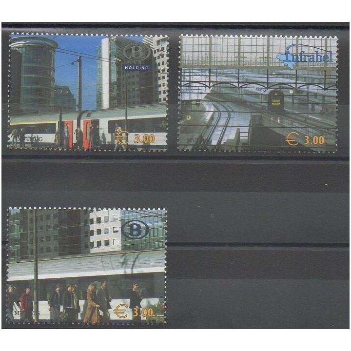 Stamps - Belgium - 2005 - Nb CP513/CP515 - Trains