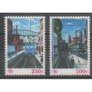 Stamps - Belgium - 1985 - Nb CP459/CP460 - Trains