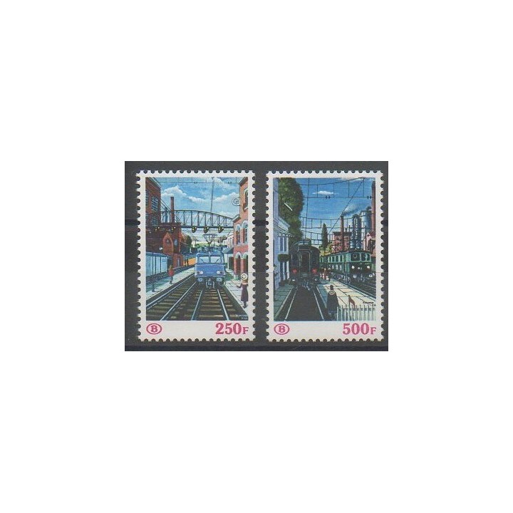 Stamps - Belgium - 1985 - Nb CP459/CP460 - Trains