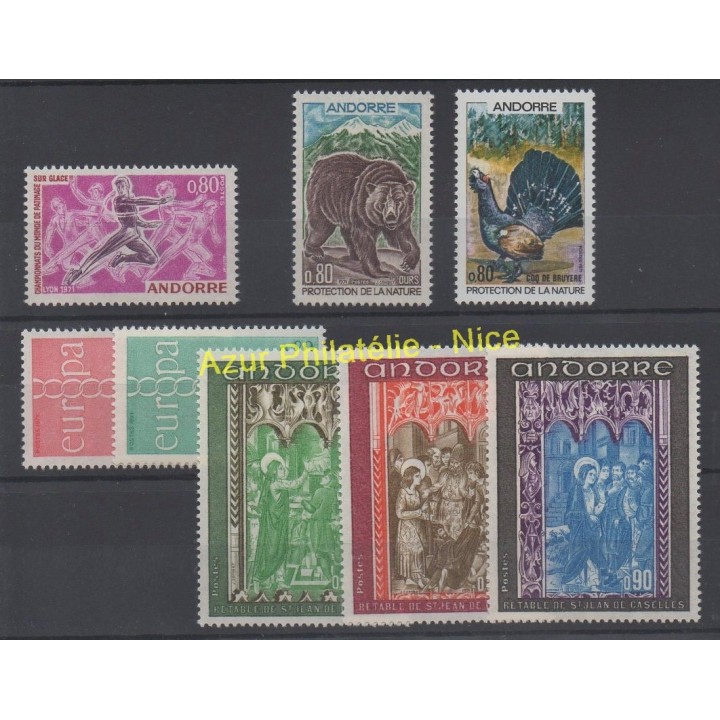 Timbres  - Andorre - Année complète - 1971 - No 209/216