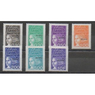 Stamps - Mayotte - Post - 1999 - Nb 62/68
