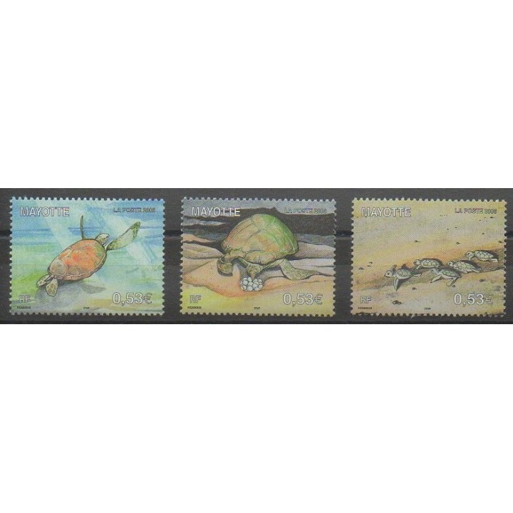 Timbres - Mayotte  - Poste - 2006 - No 184/186 - Reptiles