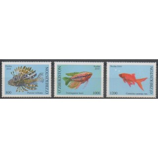 Timbres - Ouzbékistan - 2010 - No 807/809 - Animaux marins