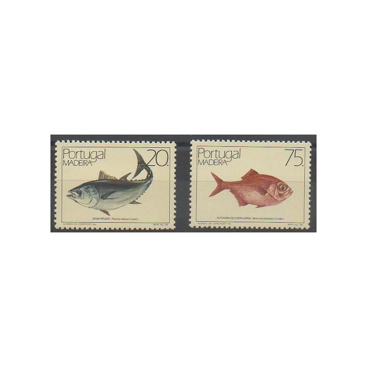 Timbres - Portugal (Madère) - 1986 - No 109/110 - Animaux marins