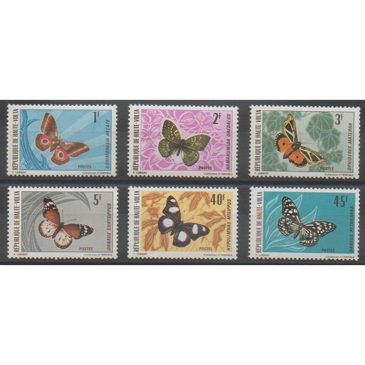 Timbres - Haute-Volta - 1971 - No 242/247 - Insectes