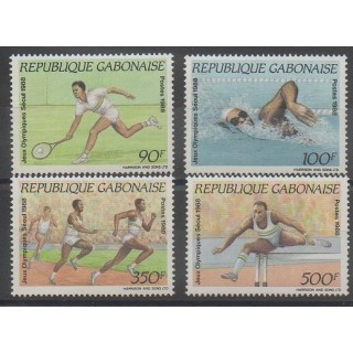 Stamps - Gabon - 1988 - Nb 650/653 - Summer Olympics