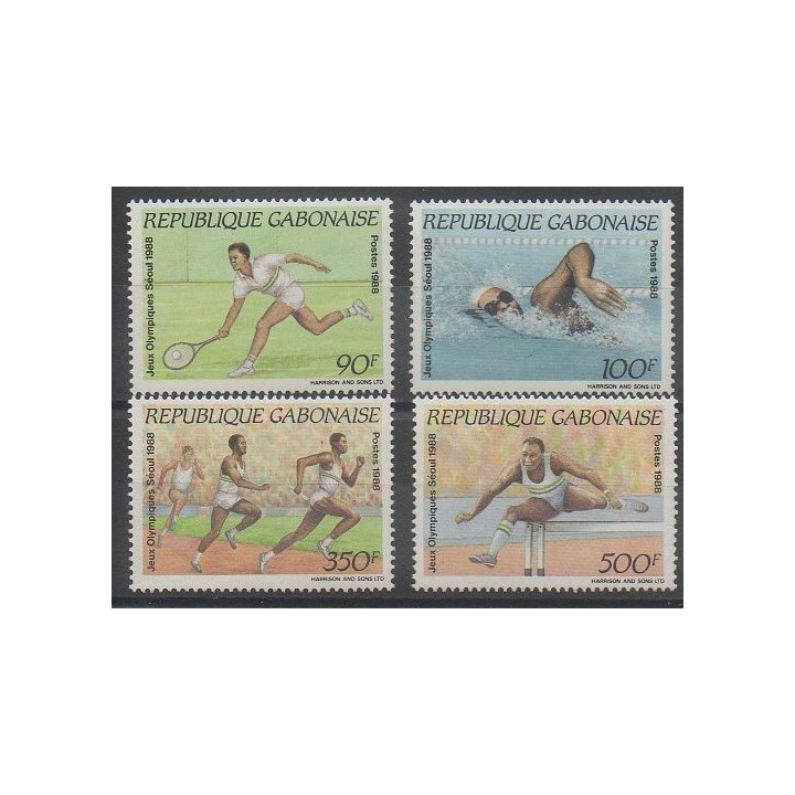Timbres - Gabon - 1988 - No 650/653 - Jeux Olympiques d'été