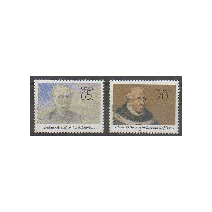 Timbres - Portugal - 1990 - No 1807/1808 - Littérature