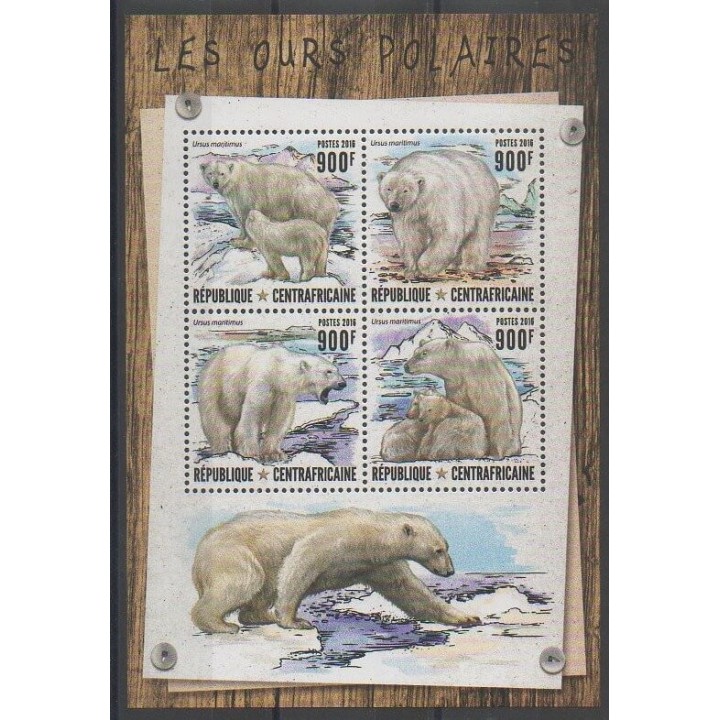 Stamps - Central African Republic - 2016 - Nb 4684/4687 - Polar - Mamals