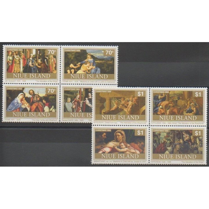 Timbres - Niue - 1994 - No 637/644 - Noël