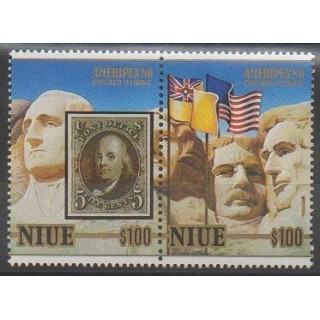Timbres - Niue - 1986 - No 495/496 - Exposition - Philatélie