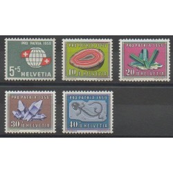 Swiss - 1959 - Nb 625/629 - Minerals - Gems - Mint hinged