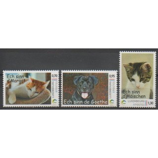 Timbres - Luxembourg - 2016 - No 2036/2038 - Chiens - Chats