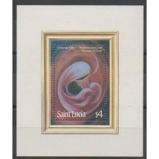 Timbres - Sainte-Lucie - 1985 - No BF43 - Peinture - Noël