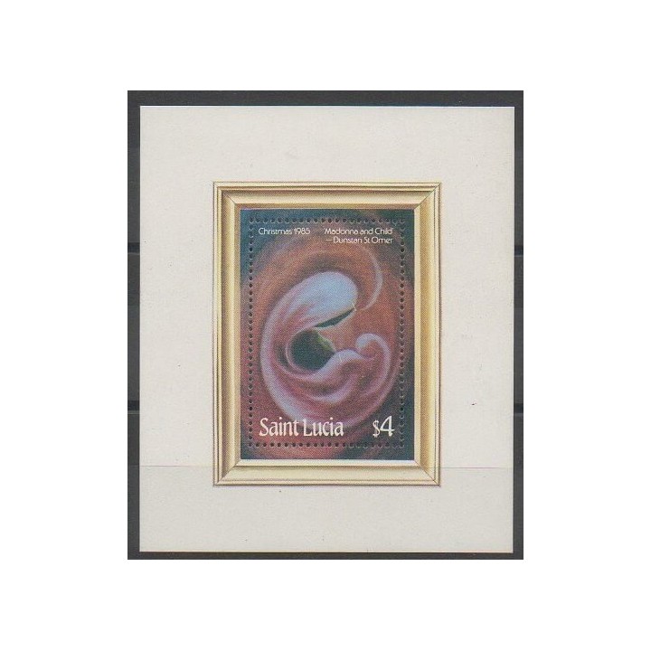 Timbres - Sainte-Lucie - 1985 - No BF43 - Peinture - Noël