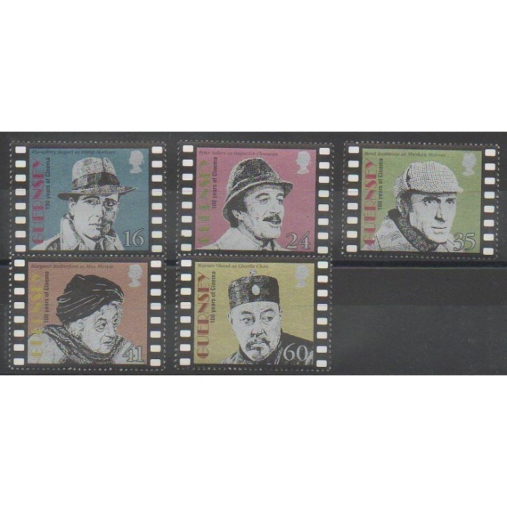 Timbres - Guernesey - 1996 - No 732/736 - Cinéma