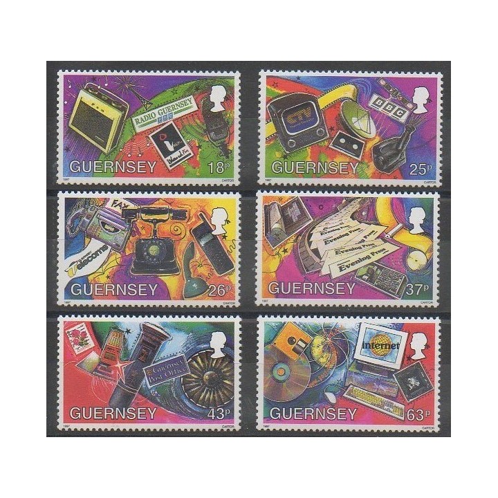 Stamps - Guernsey - 1997 - Nb 751/756 - Telecommunications