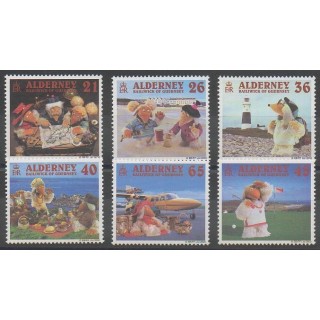 Timbres - Aurigny (Alderney) - 2000 - No 152/157 - Sports divers - Tourisme