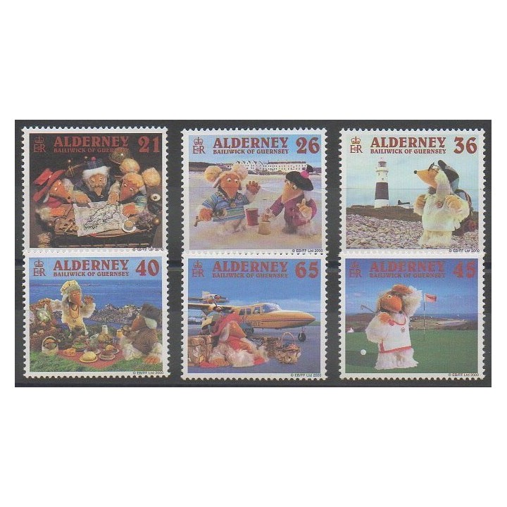 Timbres - Aurigny (Alderney) - 2000 - No 152/157 - Sports divers - Tourisme