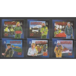 Timbres - Aurigny (Alderney) - 2002 - No 200/205 - Santé ou Croix-Rouge