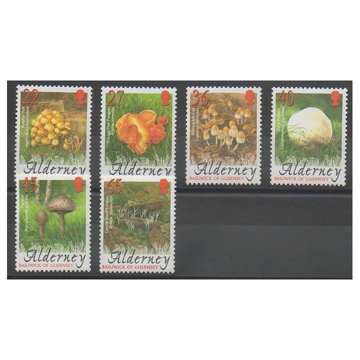 Timbres - Aurigny (Alderney) - 2004 - No 225/230 - Champignons