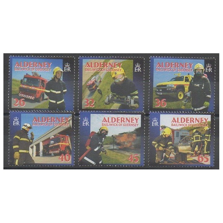 Stamps - Aurigny (Alderney) - 2004 - Nb 243/248 - Firemen
