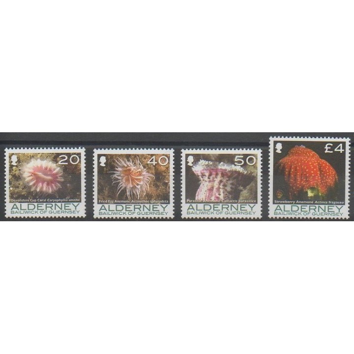 Timbres - Aurigny (Alderney) - 2007 - No 311/314 - Animaux marins