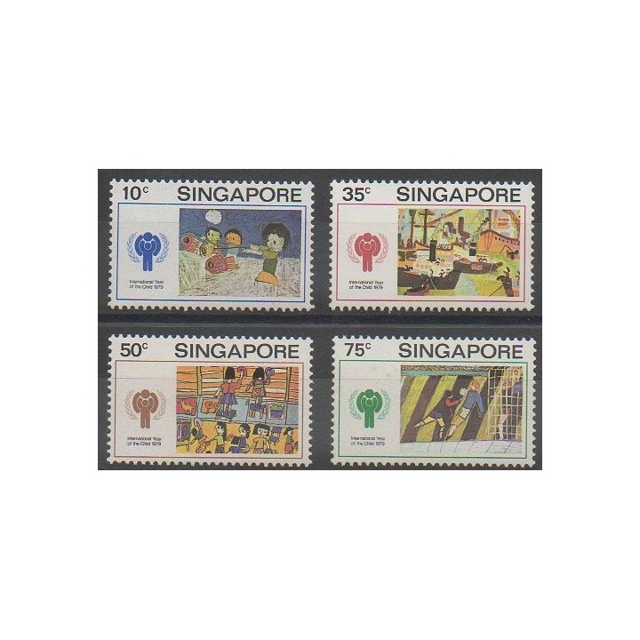Timbres - Singapour - 1979 - No 327/330 - Enfance