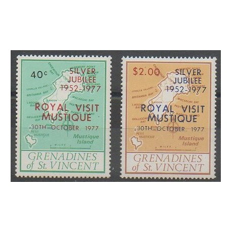 Saint-Vincent (Iles Grenadines) - 1977 - No 116/117 - Royauté - Principauté