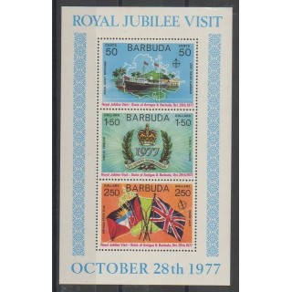 Stamps - Barbuda - 1977 - Nb BF25 - Royalty