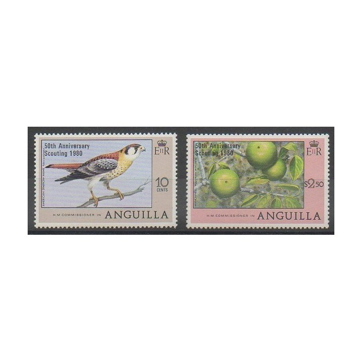Timbres - Anguilla - 1980 - No 348/349 - Scoutisme