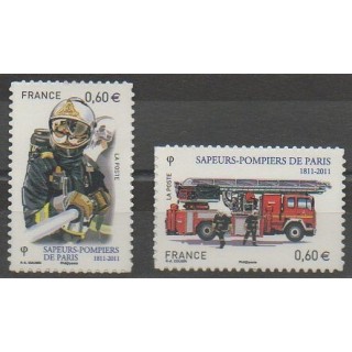 Timbres - France - Autoadhésifs - 2011 - No 601/602 - Pompiers