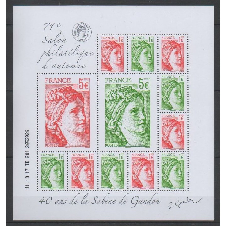 Timbres - France - Blocs et feuillets - 2017 - No Bloc Sabine de Gandon