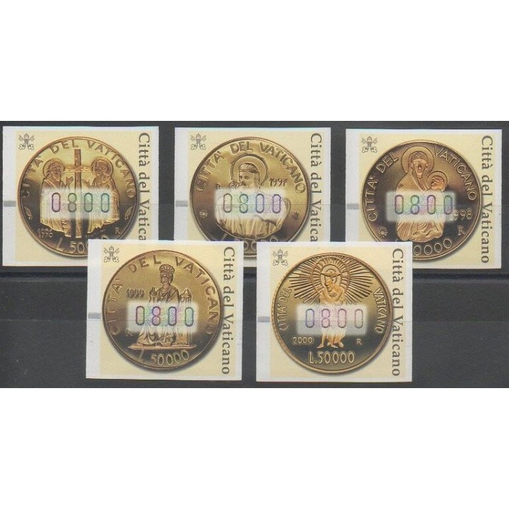 Stamps - Vatican - 2001 - Nb TD6/TD10 - Coins, Banknotes Or Medals