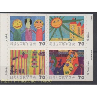 Timbres - Thème dessins d'enfants - Suisse - 2000 - No 1659/1662