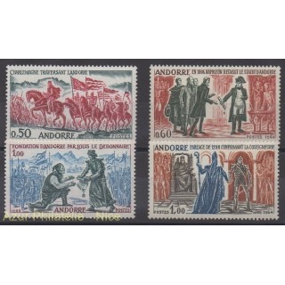 Timbres - Thème histoire divers - Andorre - Poste - 1963 - No 167/170