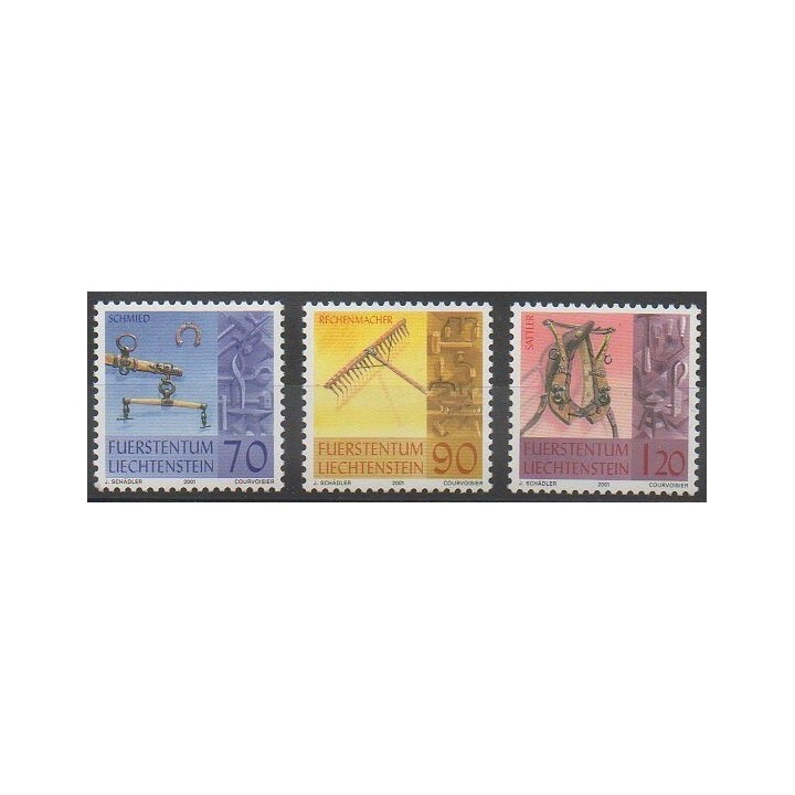 Timbres - Liechtenstein - 2001 - No 1219/1221 - Artisanat ou métiers